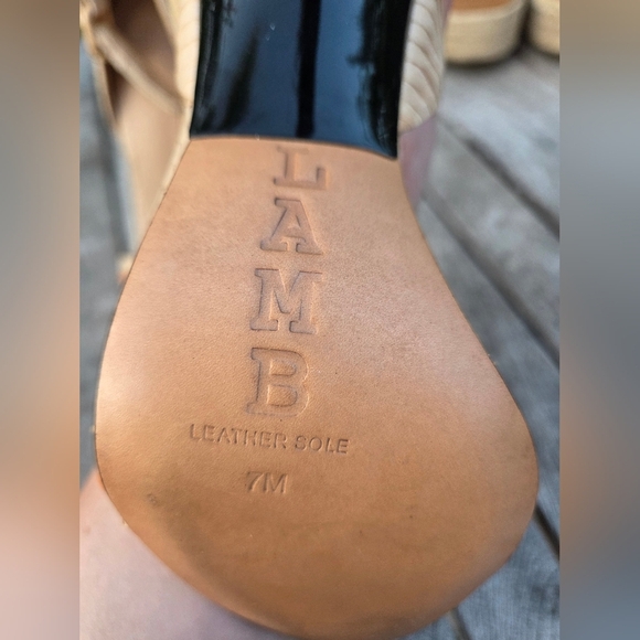 L.A.M.B. Beige and Orange Heels - Picture 7 of 16
